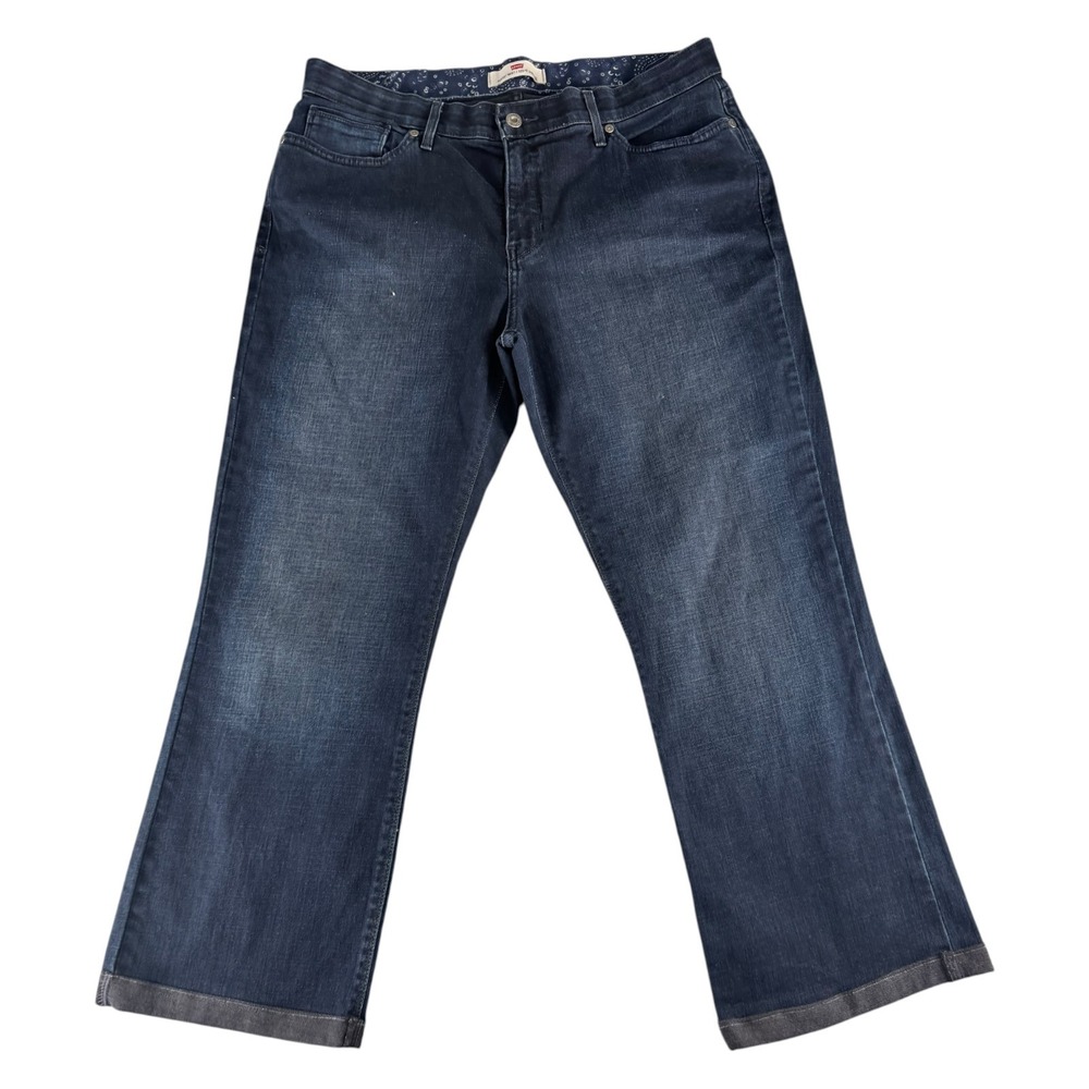 Levis 525 Perfect Waist Bootcut Jeans Dark Wash Blue Denim Womens Size 16M